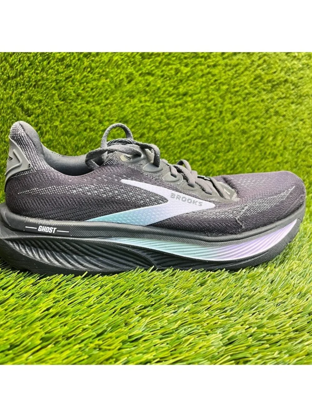 Brooks Ghost 17 Womens Size 10 Gray Black Purple Athletic Running Shoes Sneakers